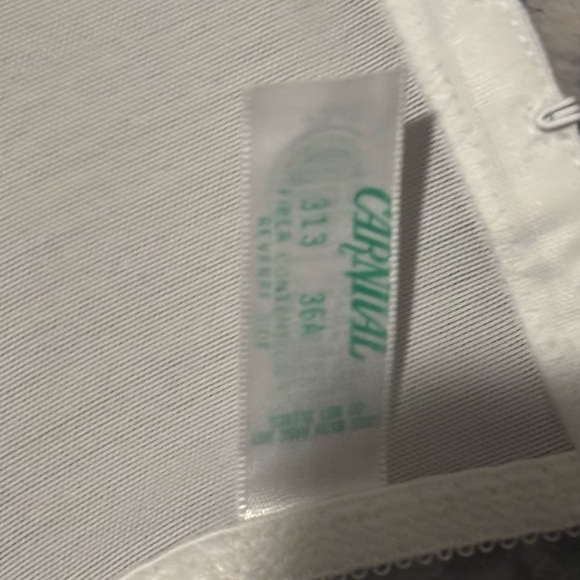 VINTAGE 70S 80S WHITE CARNIVAL BUSTIER STRAPLESS STRUCTURED LACE CORSET TOP BRA - Picture 2 of 16